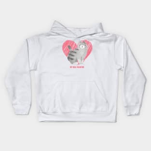 My Cat Is My Real Valentine Cute Design for Cat Owners and Cat Lovers on Valentine's Day Kids Hoodie